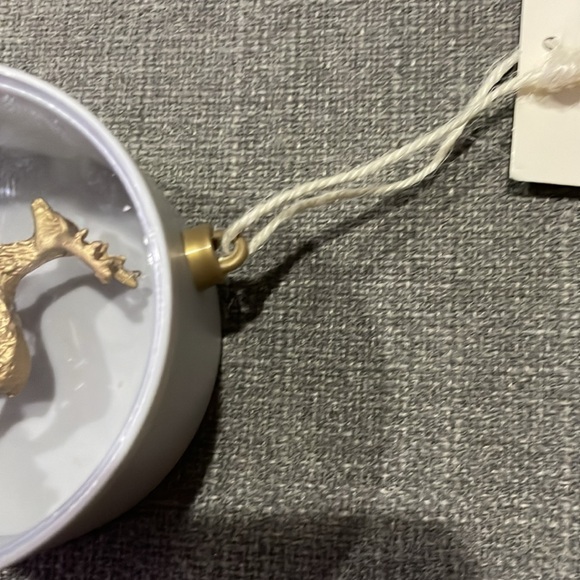 Set Of Three Christmas Pale Pink Tree, Sage Green White Village House, Gray Deer - Picture 5 of 9